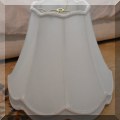 D13. 2 Medium silk lampshades with scalloped edges. 14”h - $20 for the pair 